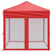 Partytent inklapbaar met zijwanden 2x2 m rood