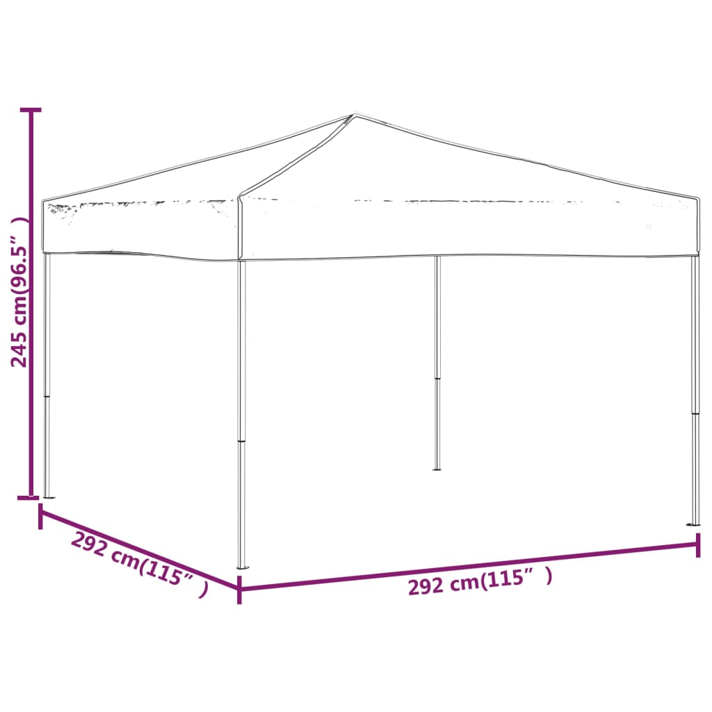 Partytent inklapbaar 3x3 m rood