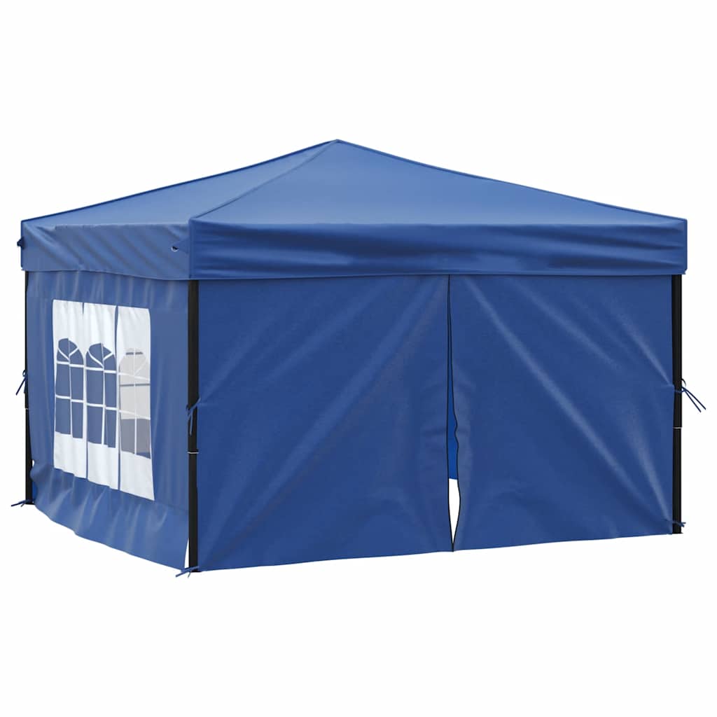 Partytent inklapbaar met zijwanden 3x3 m blauw