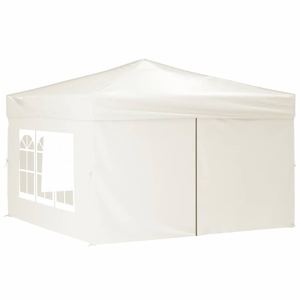 Partytent inklapbaar met zijwanden 3x3 m crèmekleurig