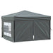 Partytent inklapbaar met zijwanden 3x3 m antracietkleurig