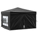 Partytent inklapbaar met zijwanden 3x3 m zwart