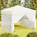 Partytent inklapbaar met zijwanden 3x3 m crèmekleurig