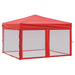 Partytent inklapbaar met zijwanden 3x3 m rood