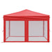 Partytent inklapbaar met zijwanden 3x3 m rood