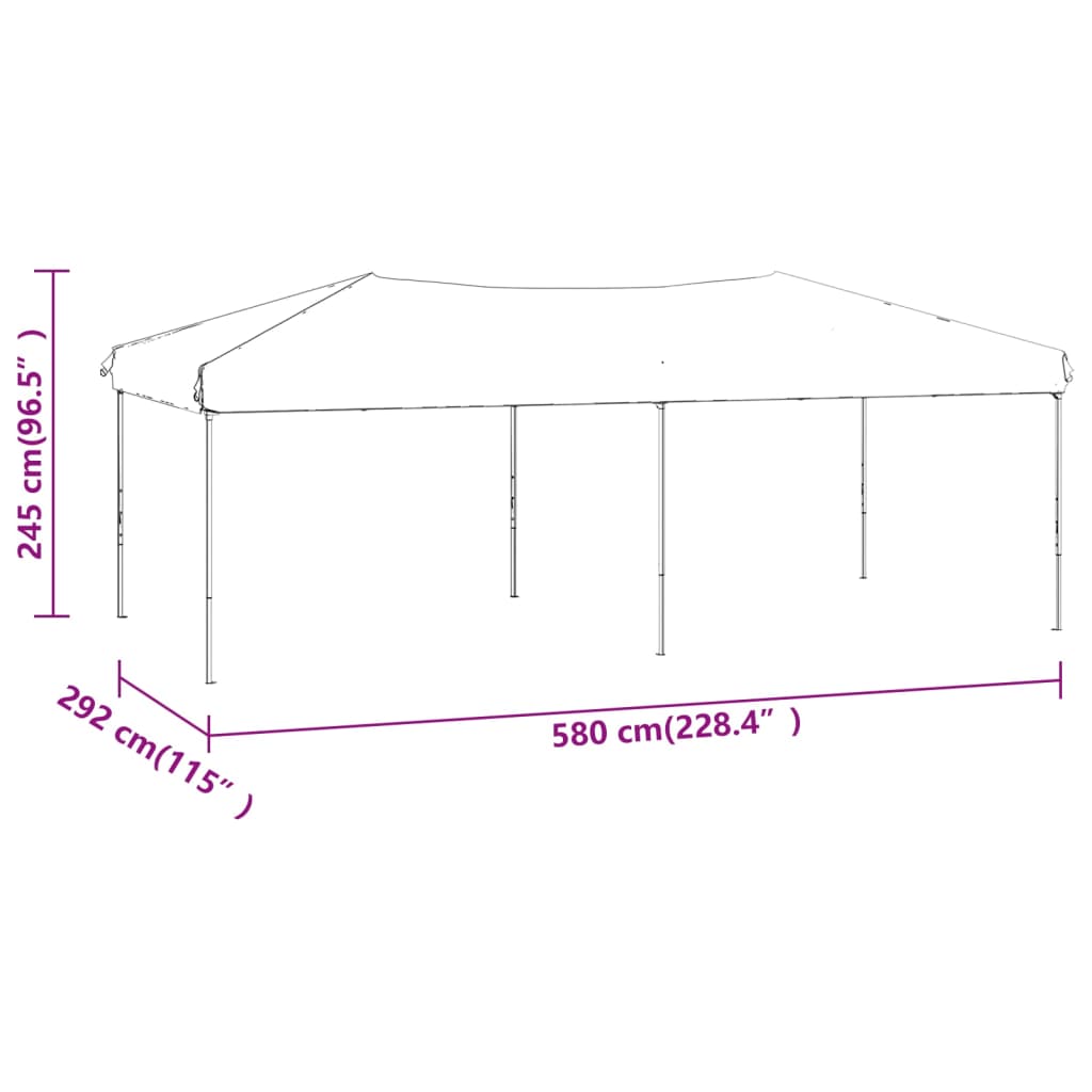 Partytent inklapbaar 3x6 m blauw