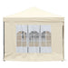 Partytent inklapbaar met zijwanden 3x6 m crèmekleurig