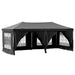 Partytent inklapbaar met zijwanden 3x6 m zwart