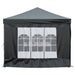 Partytent inklapbaar met zijwanden 3x6 m zwart