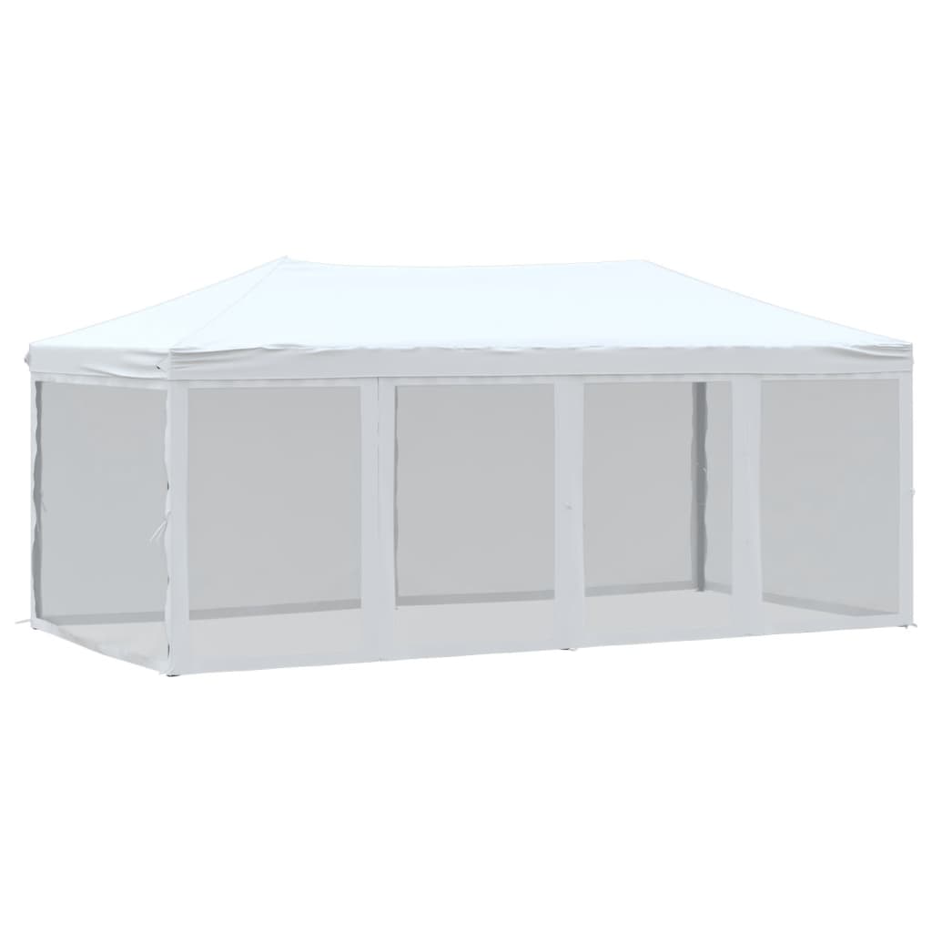 Partytent inklapbaar met zijwanden 3x6 m wit