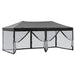 Partytent inklapbaar met zijwanden 3x6 m zwart
