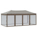 Partytent inklapbaar met zijwanden 3x6 m taupe