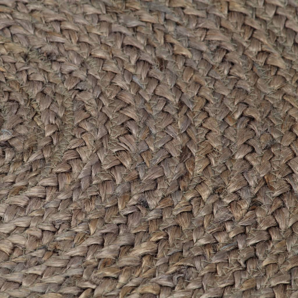 Vloerkleed handgemaakt rond 240 cm jute grijs