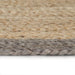 Vloerkleed handgemaakt met grijze rand 240 cm jute