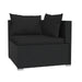 4-Delige Loungeset Met Kussens Poly Rattan Zwart 1 2x hoek + midden + voetensteun