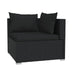 5-Delige Loungeset Met Kussens Poly Rattan Zwart 1 2x hoek + 2x midden + voetensteun