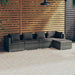 5-Delige Loungeset Met Kussens Poly Rattan Grijs 1 Grijs en antraciet 2x hoek + 2x midden + voetensteun