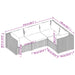 4-Delige Loungeset Met Kussens Poly Rattan Zwart 1 Zwart en waterblauw 3x hoek + midden