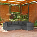 4-Delige Loungeset Met Kussens Poly Rattan Grijs 1 Grijs en antraciet 3x hoek + midden