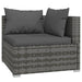 5-Delige Loungeset Met Kussens Poly Rattan Grijs 1 Grijs en antraciet 3x hoek + 2x midden