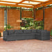 5-Delige Loungeset Met Kussens Poly Rattan Grijs 1 Grijs en antraciet 3x hoek + 2x midden