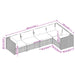 5-Delige Loungeset Met Kussens Poly Rattan Grijs 1 Grijs en donkerblauw 3x hoek + 2x midden