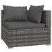6-Delige Loungeset Met Kussens Poly Rattan Grijs 1 Grijs en antraciet 3x midden + 3x hoek