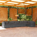 6-Delige Loungeset Met Kussens Poly Rattan Grijs 1 Grijs en antraciet 3x midden + 3x hoek