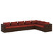 7-delige Loungeset met kussens poly rattan bruin