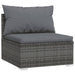 7-Delige Loungeset Met Kussens Poly Rattan Grijs 1 Grijs en antraciet 3x hoek + 4x midden