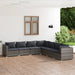 7-Delige Loungeset Met Kussens Poly Rattan Grijs 1 Grijs en antraciet 4x midden + 3x hoek