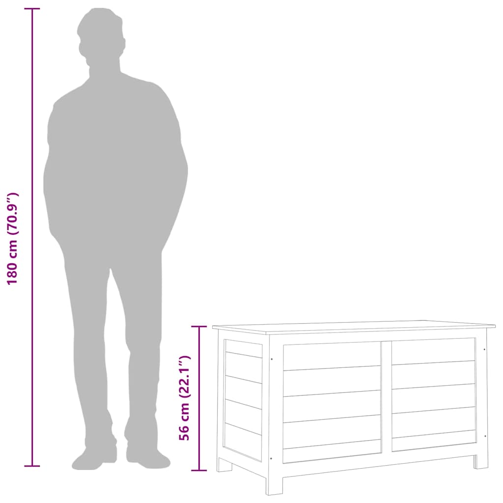 Kussenbox 100x50x56 cm massief vurenhout