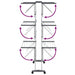 Droogrek 3-laags met wieltjes 60x70x129 cm zilverkleurig