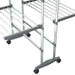 Droogrek 2-laags met wieltjes 60x70x106 cm zilverkleurig
