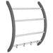 Handdoekenrek met haken 56x16x72 cm aluminium zilverkleurig