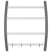 Handdoekenrek met haken 56x16x72 cm aluminium zilverkleurig