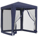 Partytent met 4 mesh zijwanden 2x2 m HDPE blauw