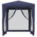 Partytent met 4 mesh zijwanden 2x2 m HDPE blauw