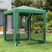 Partytent met 4 mesh zijwanden 2x2 m HDPE groen