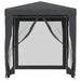 Partytent met 4 mesh zijwanden 2x2 m HDPE antracietkleurig
