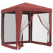 Partytent met 4 mesh zijwanden 2x2 m HDPE rood
