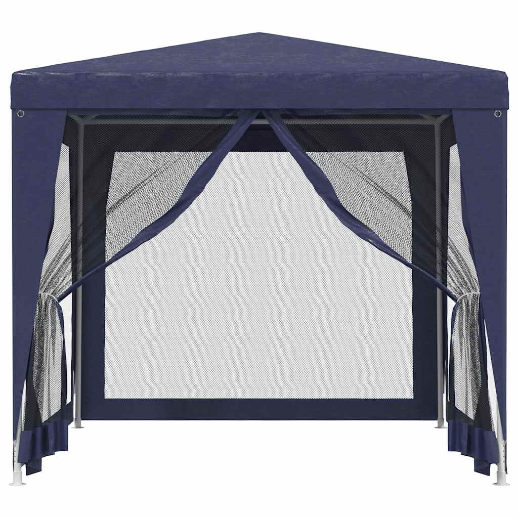 Partytent met 4 mesh zijwanden 2,5x2,5 m HDPE blauw