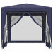 Partytent met 4 mesh zijwanden 2,5x2,5 m HDPE blauw