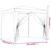 Partytent met 4 mesh zijwanden 2,5x2,5 m HDPE blauw