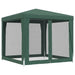 Partytent met 4 mesh zijwanden 2,5x2,5 m HDPE groen