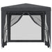Partytent met 4 mesh zijwanden 2,5x2,5 m HDPE antracietkleurig