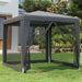 Partytent met 4 mesh zijwanden 2,5x2,5 m HDPE antracietkleurig