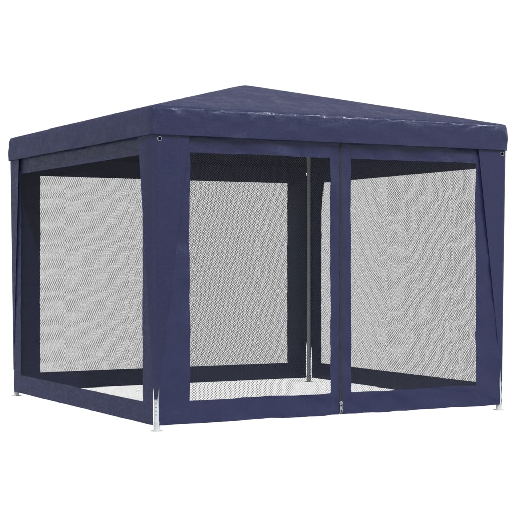 Partytent met 4 mesh zijwanden 3x3 m HDPE blauw
