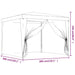 Partytent met 4 mesh zijwanden 3x3 m HDPE blauw