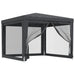 Partytent met 4 mesh zijwanden 3x3 m HDPE antracietkleurig